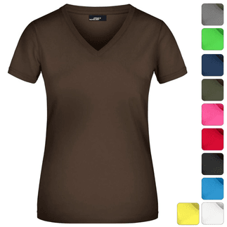 T-SHIRT-JN04 Woman Damen V-Neck T-Shirt 004