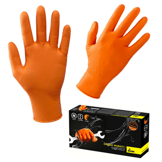 GREASE MONKEY Oranger Einweg-Handschuh aus Nitril