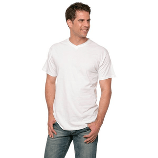T-SHIRT-BC-VNeck-WEI T-Shirt B&C Exact V-Neck Weiß