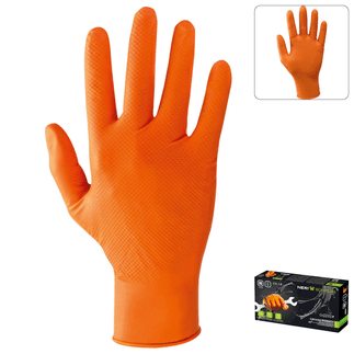 GREASE MONKEY Oranger Einweg-Handschuh aus Nitril